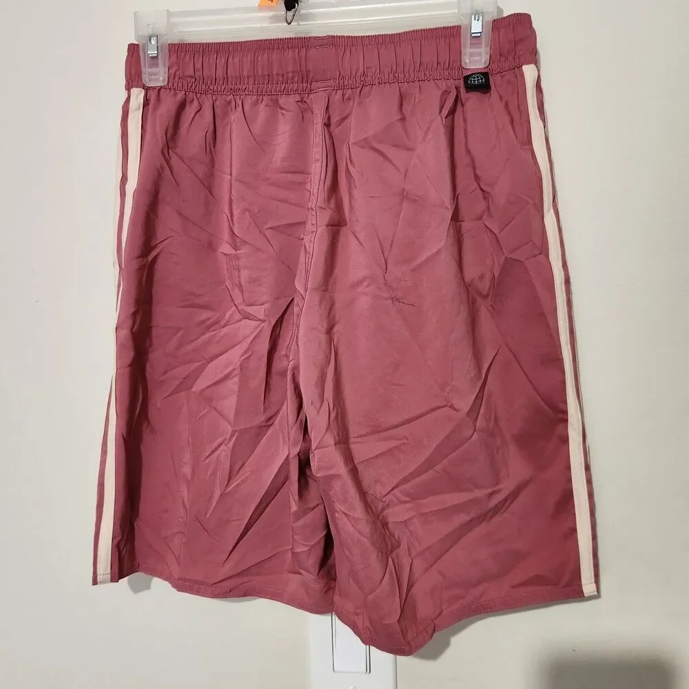 Adidas Swim Shorts Size Small Dust Pink Color Elastic Waist With Pockets